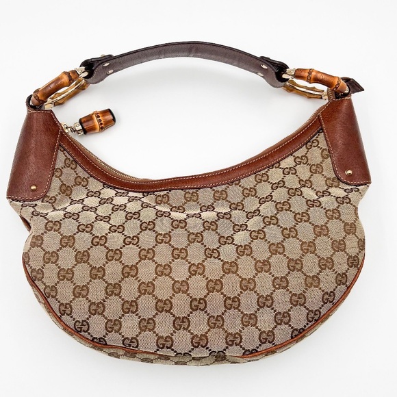 Gucci Handbags - Gucci Signature Brown and Tan Hobo Bag **Entrupy Certified